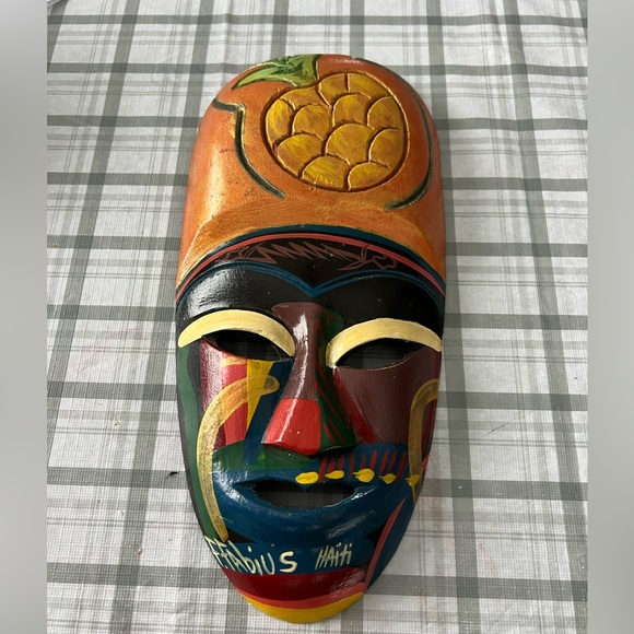 1980’s F.Fabious hand carved wooden Mask - Picture 2 of 6